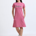 Nature Printed Women's Long Dress Rosebud