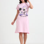 Cycle Printed Women Long Dress Baby pink