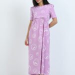 Full length pure coton maternity wear Smily Lavander