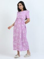 Full length pure coton maternity wear Smily Lavander - Image 3