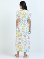 Full length pure coton maternity wear Love Doodle White - Image 5