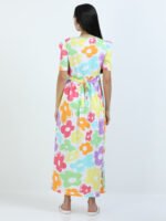 Full length pure coton maternity wear Flower White - Image 5