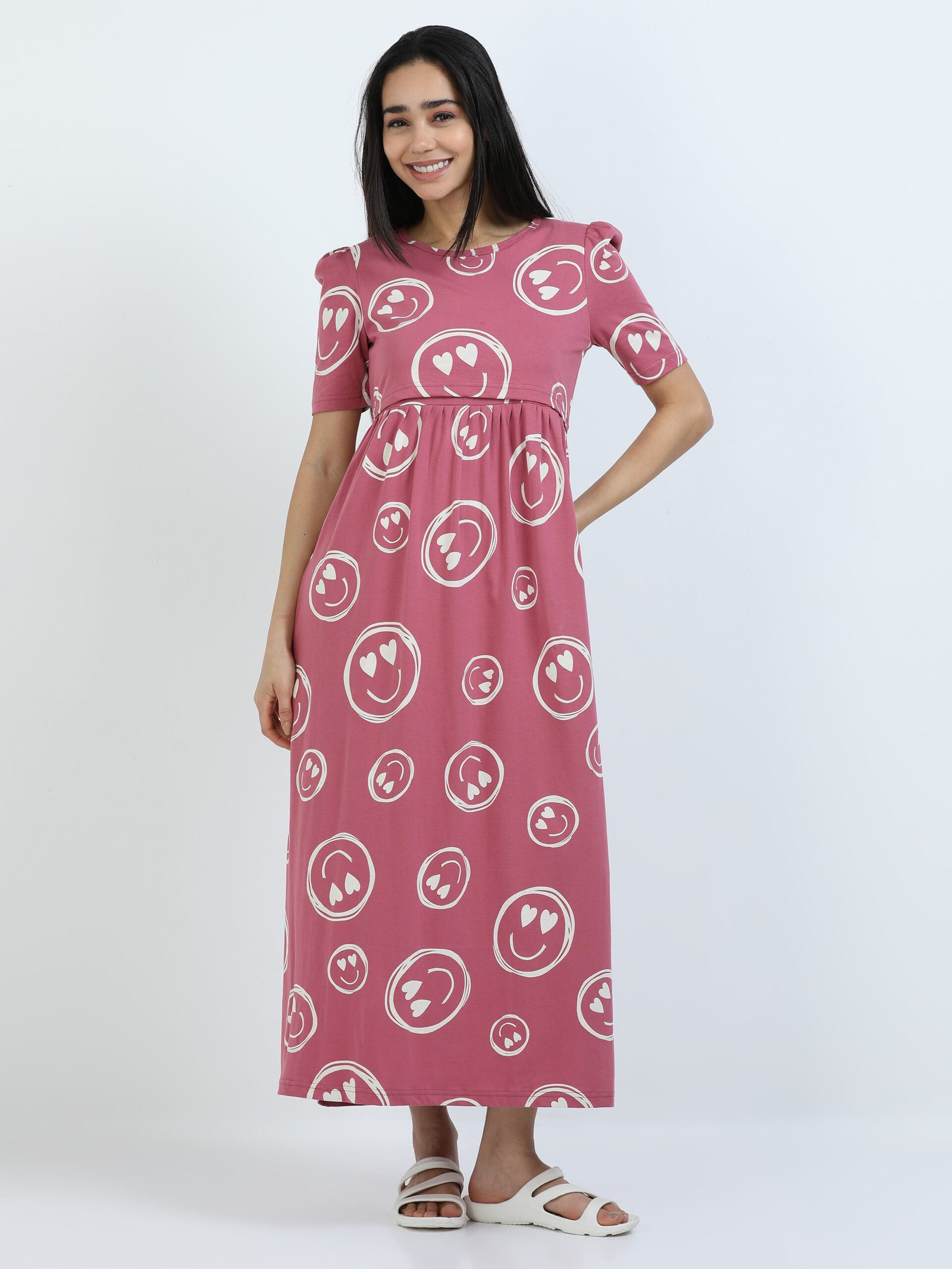 4M6A0273 Full length pure coton maternity wear Smily Rosebud - Image 1