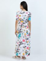 Full length pure coton maternity wear Doodle White - Image 2