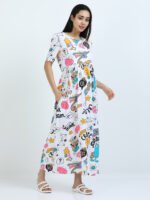 Full length pure coton maternity wear Doodle White