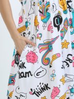 Full length pure coton maternity wear Doodle White - Image 6