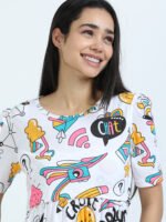 Full length pure coton maternity wear Doodle White - Image 7