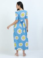 Full length pure coton maternity wear Sunflower Blue - Image 2
