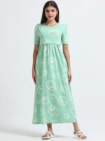 Full length pure coton maternity wear Smily Green