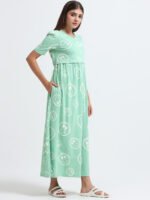 Full length pure coton maternity wear Smily Green - Image 4