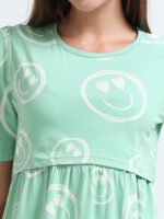 Full length pure coton maternity wear Smily Green - Image 6