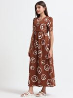 Full length pure coton maternity wear Smily Brown - Image 3