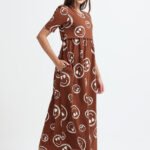 Full length pure coton maternity wear Smily Brown