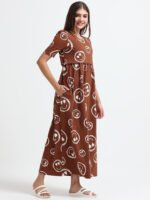 Full length pure coton maternity wear Smily Brown