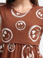 Full length pure coton maternity wear Smily Brown - Image 6