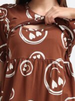 Full length pure coton maternity wear Smily Brown - Image 7