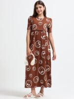 Full length pure coton maternity wear Smily Brown - Image 8