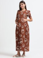 Full length pure coton maternity wear Smily Brown - Image 9