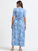 Full length pure coton maternity wear Smily blue - Image 5
