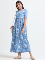 Full length pure coton maternity wear Smily blue - Image 8