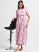 Full length pure coton maternity wear Smily Pink - Image 8