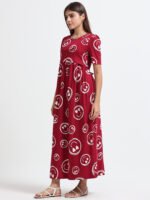 Full length pure coton maternity wear Smily Red - Image 3