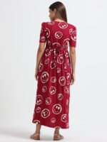 Full length pure coton maternity wear Smily Red - Image 5
