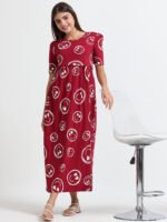Full length pure coton maternity wear Smily Red - Image 8