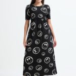 Full length pure coton maternity wear Smily Black