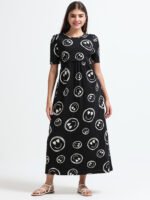Full length pure coton maternity wear Smily Black