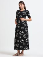Full length pure coton maternity wear Smily Black - Image 9